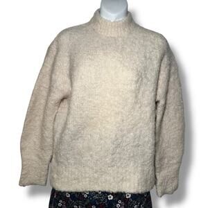 Madewell Bouclé Wool Sweater XS White NWT